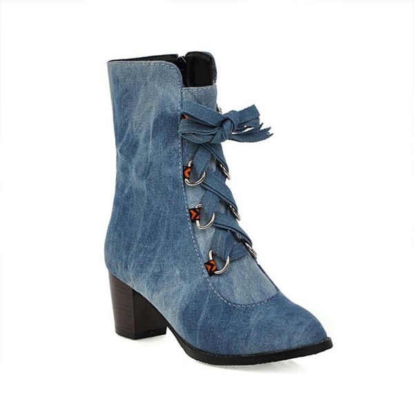boots women's ankle 2021 autumn winter fashion pointed toe ladies lace up high heels denim female shoes women big size 34-46, Black
boots women's ankle 2021 autumn winter fashion pointed toe ladies lace up high heels denim female shoes women big size 34-46, Black