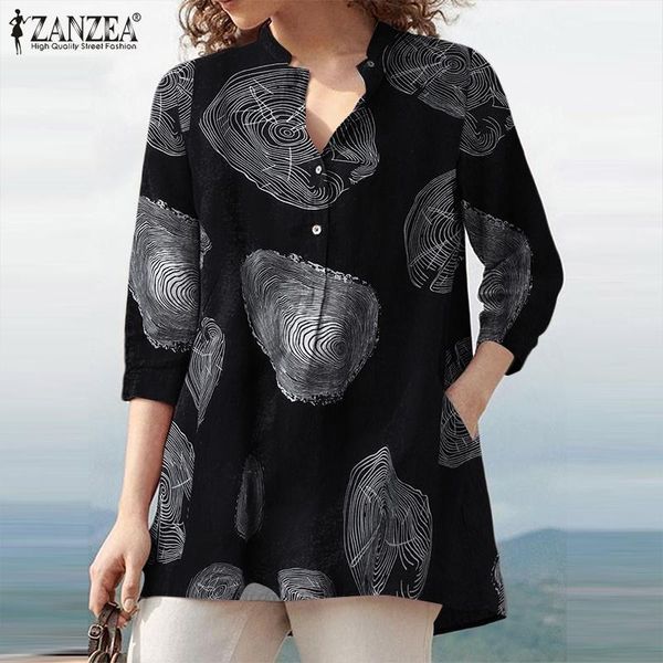 women's blouses & shirts women vintage printed blouse summer tunic zanzea elegant v neck 3/4 sleeve shirt casual loose floral blusas c, White
women's blouses & shirts women vintage printed blouse summer tunic zanzea elegant v neck 3/4 sleeve shirt casual loose floral blusas c, White