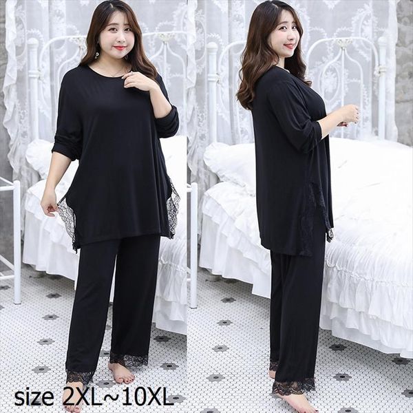 plus size 10xl 150kg womens sleepwears lace pajamas sets black autumn and pants long sleepwear suit female, Black;red
plus size 10xl 150kg womens sleepwears lace pajamas sets black autumn and pants long sleepwear suit female, Black;red