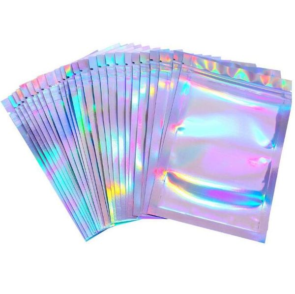 100 pieces resealable smell proof bags foil pouch bag flat laser color packaging for party favor food storage holographic colors y0265, Pink;blue
100 pieces resealable smell proof bags foil pouch bag flat laser color packaging for party favor food storage holographic colors y0265, Pink;blue