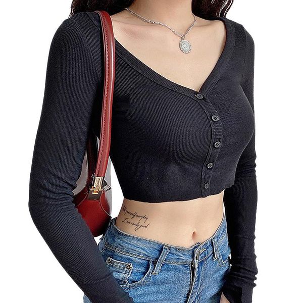 women's t-shirt 2021women korean-style v-neck slingle-breasted temperament slimming long-sleeved solid color, White
women's t-shirt 2021women korean-style v-neck slingle-breasted temperament slimming long-sleeved solid color, White