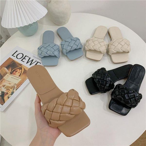 sandals summer weave slippers women large flat beach shoes chaussure femme square head light ladies, Black
sandals summer weave slippers women large flat beach shoes chaussure femme square head light ladies, Black