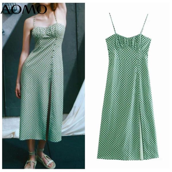 casual dresses aomo 2021 summer women green dots print french style long dress strap sleeveless ladies sundress 3h100a, Black;gray
casual dresses aomo 2021 summer women green dots print french style long dress strap sleeveless ladies sundress 3h100a, Black;gray