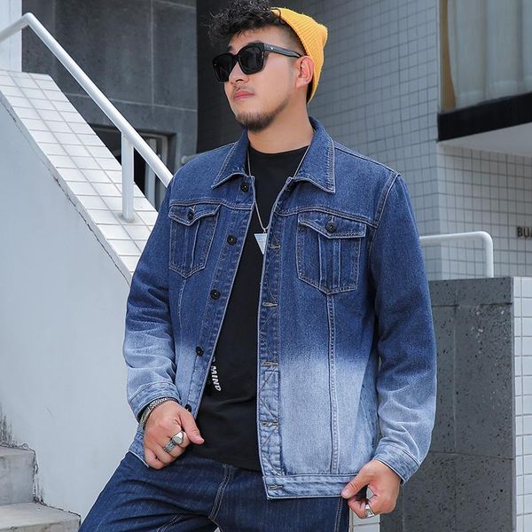 men's jackets blue wash gradient design denim jacket men trend streetwear hip hop loose couple male woman jeans coat plus size 7xl 8xl, Black;brown
men's jackets blue wash gradient design denim jacket men trend streetwear hip hop loose couple male woman jeans coat plus size 7xl 8xl, Black;brown