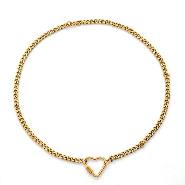 chains heart spiral buckle necklace stainless steel curb chain for women metal kette choker collier women's neck, Silver
chains heart spiral buckle necklace stainless steel curb chain for women metal kette choker collier women's neck, Silver