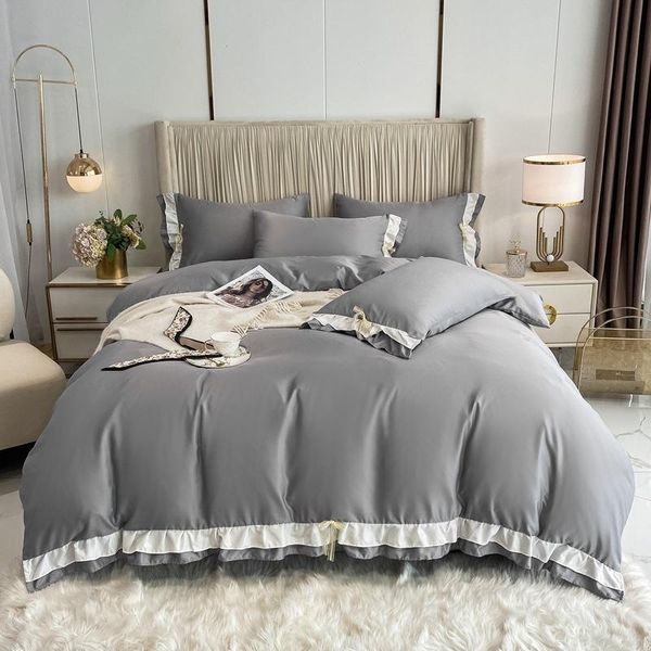 bedding sets rayon set four-piece luxury duvet cover solid color bed sheet single double simple home textile
bedding sets rayon set four-piece luxury duvet cover solid color bed sheet single double simple home textile