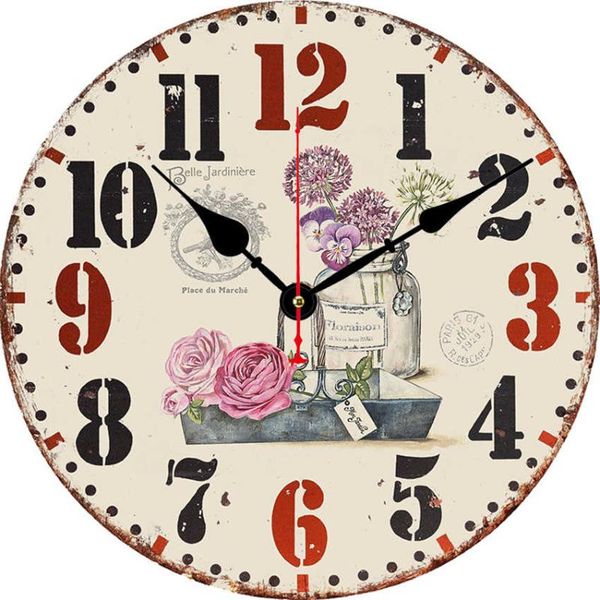 wall clocks pink rose floral flower clock silent non-ticking vintage design wooden round color arab numerals indoor
wall clocks pink rose floral flower clock silent non-ticking vintage design wooden round color arab numerals indoor