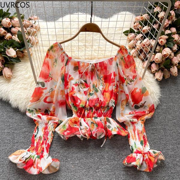 women's blouses & shirts chiffon printing women sweet ruffle lantern long sleeve shirt autumn fashion slash neck beautiful blouse short, White
women's blouses & shirts chiffon printing women sweet ruffle lantern long sleeve shirt autumn fashion slash neck beautiful blouse short, White