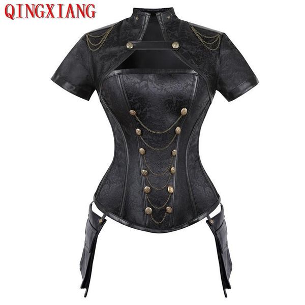women's shapers 2021 black red gothic corset women lace cotton steampunk bustier with jacket iron chain firm 11 steel frame underwear s, Black;white
women's shapers 2021 black red gothic corset women lace cotton steampunk bustier with jacket iron chain firm 11 steel frame underwear s, Black;white