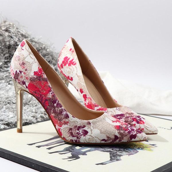 dress shoes fashion women's embroidery thin heels pumps pointed toe party woman shallow ladies high, Black
dress shoes fashion women's embroidery thin heels pumps pointed toe party woman shallow ladies high, Black