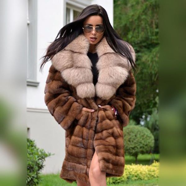 women's fur & faux natural real mink coats with big turn-down collar winter fashion woman genuine coat outwear luxury, Black
women's fur & faux natural real mink coats with big turn-down collar winter fashion woman genuine coat outwear luxury, Black