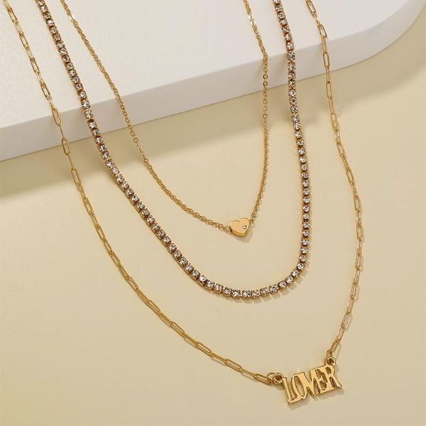 chains gold chain multi-layer letters love retro wild gothic pendant necklace korean fashion chic party jewelry, Silver
chains gold chain multi-layer letters love retro wild gothic pendant necklace korean fashion chic party jewelry, Silver