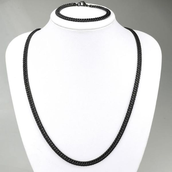 chains black tone solid stainless steel men womam sets onecklace and bracelet curb chain jewelry 3.5~6mm width, Silver
chains black tone solid stainless steel men womam sets onecklace and bracelet curb chain jewelry 3.5~6mm width, Silver