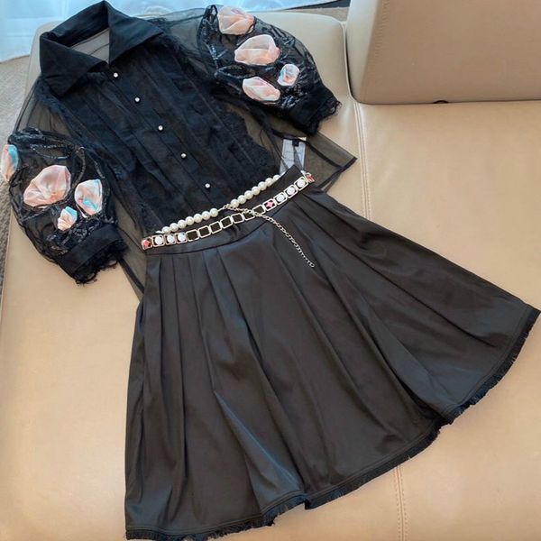 dress luxury pearl chain belt decoration black ball gown skirts womens summer runway design tassel bottom elegant lady midi skirt, Black;gray
dress luxury pearl chain belt decoration black ball gown skirts womens summer runway design tassel bottom elegant lady midi skirt, Black;gray