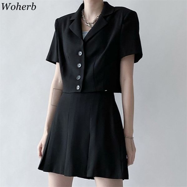 korean black suit 2 piece set women short sleeve coat rops slim mini skirt femme roupas office lady two 210519, White
korean black suit 2 piece set women short sleeve coat rops slim mini skirt femme roupas office lady two 210519, White