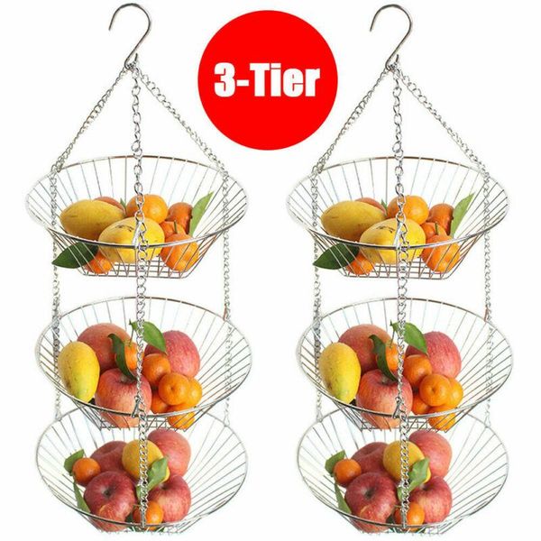 kitchen storage & organization 3 tiered hanging fruit baskets - adjustable chrome wire produce bowls us
kitchen storage & organization 3 tiered hanging fruit baskets - adjustable chrome wire produce bowls us