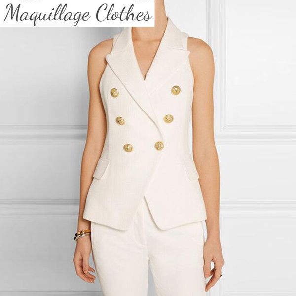 women's vests 2021 spring summer waistcoat vest chic double breasted ol g093, Black;white
women's vests 2021 spring summer waistcoat vest chic double breasted ol g093, Black;white