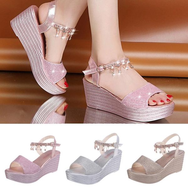 sandals women princess fashion crystal wedge flatform buckle strap beach slippers shoes bohemian summer plus size, Black
sandals women princess fashion crystal wedge flatform buckle strap beach slippers shoes bohemian summer plus size, Black