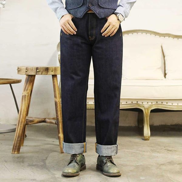 men's jeans red japan imported 12oz selvedge denim for men loose straight fit, Blue
men's jeans red japan imported 12oz selvedge denim for men loose straight fit, Blue