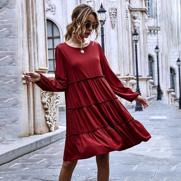women's long sleeve casual dress round neck solid color a-line mini autumn fit and flare dresses femme vetidos, Black;gray
women's long sleeve casual dress round neck solid color a-line mini autumn fit and flare dresses femme vetidos, Black;gray