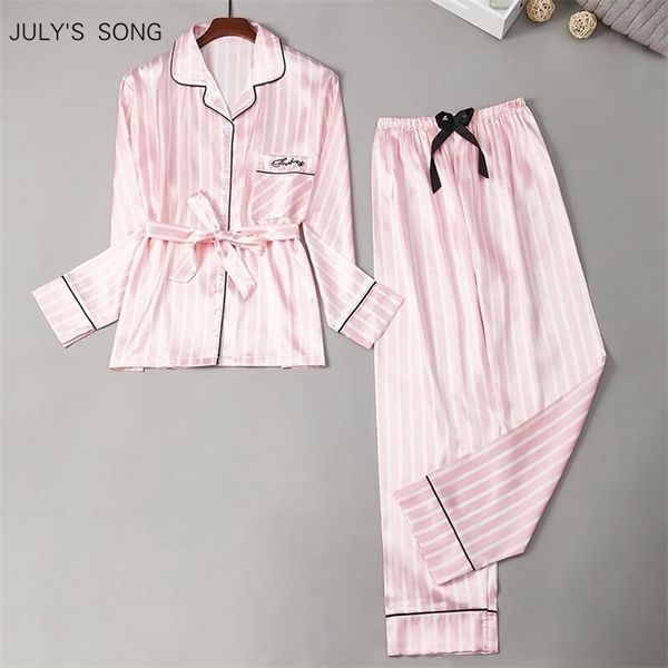 july's song new faux silk women pajamas set 2 pieces satin stripes polka dot printed sleepwear long sleeves autumn homewear 210330, Black;red
july's song new faux silk women pajamas set 2 pieces satin stripes polka dot printed sleepwear long sleeves autumn homewear 210330, Black;red