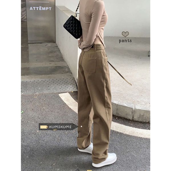 khaki pants high waist autumn design feeling wide leg pants, Blue