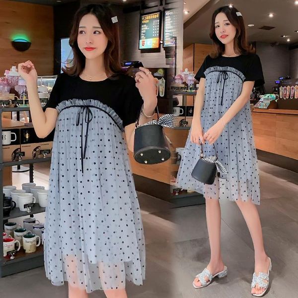 5577# summer chic ins patchwork polka dot gauze maternity dress fashion a line loose clothes for pregnant women sweet pregnancy dresses, White
5577# summer chic ins patchwork polka dot gauze maternity dress fashion a line loose clothes for pregnant women sweet pregnancy dresses, White