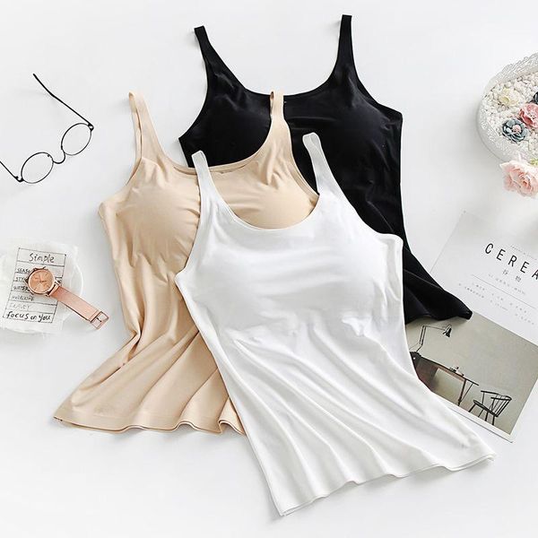 women's tanks & camis 2021 summer women solid breathable one-piece female sleeveless high elastic built in bra seamless vest y39, White
women's tanks & camis 2021 summer women solid breathable one-piece female sleeveless high elastic built in bra seamless vest y39, White
