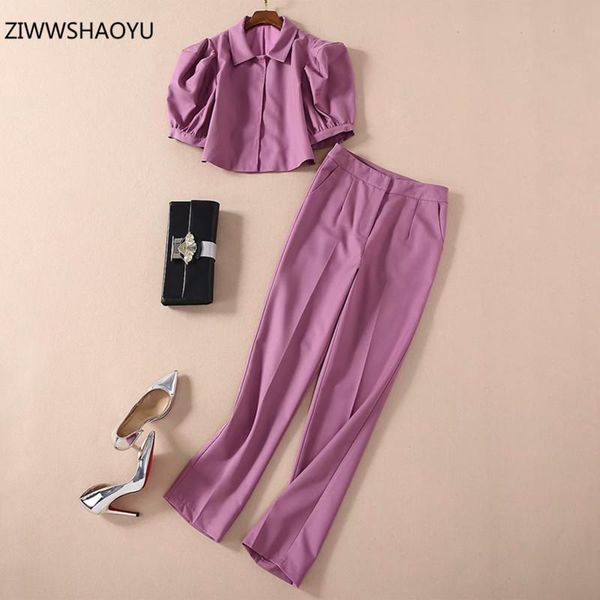 ziwwshaoyu 2021 summer women fashion purple lapel lantern short sleeve hidden breasted coat+loose wide leg trousers women's two piece p, White
ziwwshaoyu 2021 summer women fashion purple lapel lantern short sleeve hidden breasted coat+loose wide leg trousers women's two piece p, White
