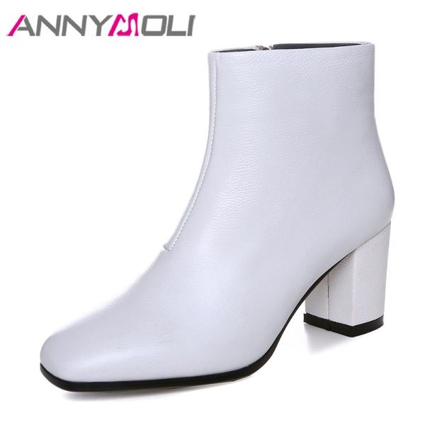 boots annymoli natural real leather ankle shoes women genuine 2021 square high heel short zipper black white
boots annymoli natural real leather ankle shoes women genuine 2021 square high heel short zipper black white