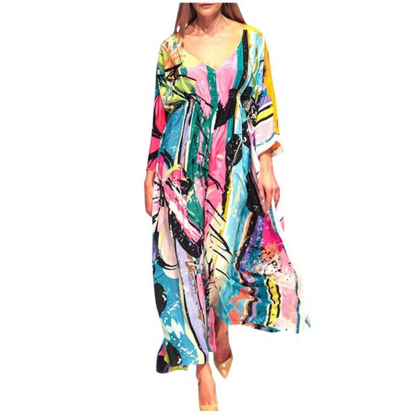 multicolor print bikini beach cover up tunic for long kaftan robe de plage sarong swimsuit cover-ups women's swimwear, White;black
multicolor print bikini beach cover up tunic for long kaftan robe de plage sarong swimsuit cover-ups women's swimwear, White;black
