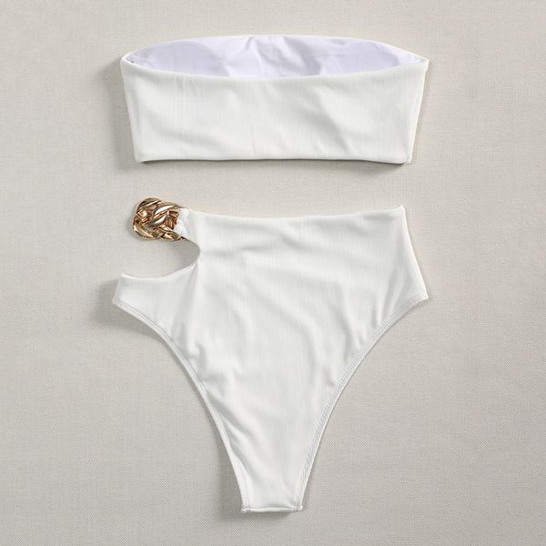 2021chain bandeau bikini 2021 ribbed swimsuit women high waist bikini set swimwear female push up bathing suit bather biquini, White;black
2021chain bandeau bikini 2021 ribbed swimsuit women high waist bikini set swimwear female push up bathing suit bather biquini, White;black