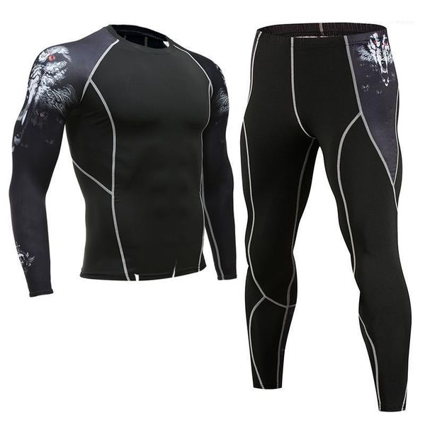 print wolf men sets compression shirts + leggings base layer crossfit fitness clothing mma bjj track suit t shirt tight 1, Gray
print wolf men sets compression shirts + leggings base layer crossfit fitness clothing mma bjj track suit t shirt tight 1, Gray
