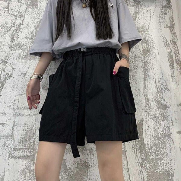 women's pants & capris 2021 summer short korean big pocket elastic waist tooling casual shorts techwear loose wide-leg trend bottom, Black;white
women's pants & capris 2021 summer short korean big pocket elastic waist tooling casual shorts techwear loose wide-leg trend bottom, Black;white