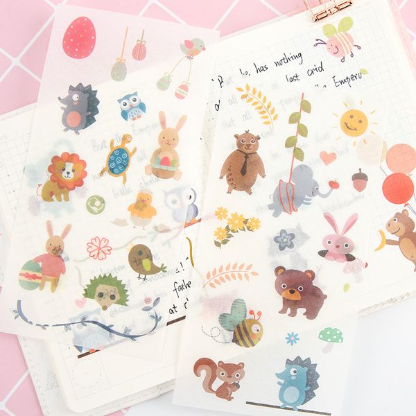 6 sheets/pack cute animals stickers scrapbooking stick label diary stationery album stickers labels school office supplies
6 sheets/pack cute animals stickers scrapbooking stick label diary stationery album stickers labels school office supplies