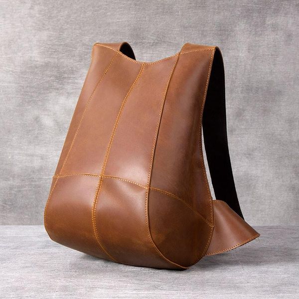 simple genuine leather vintage backpack men women crazy horse casual designer small daypack
simple genuine leather vintage backpack men women crazy horse casual designer small daypack