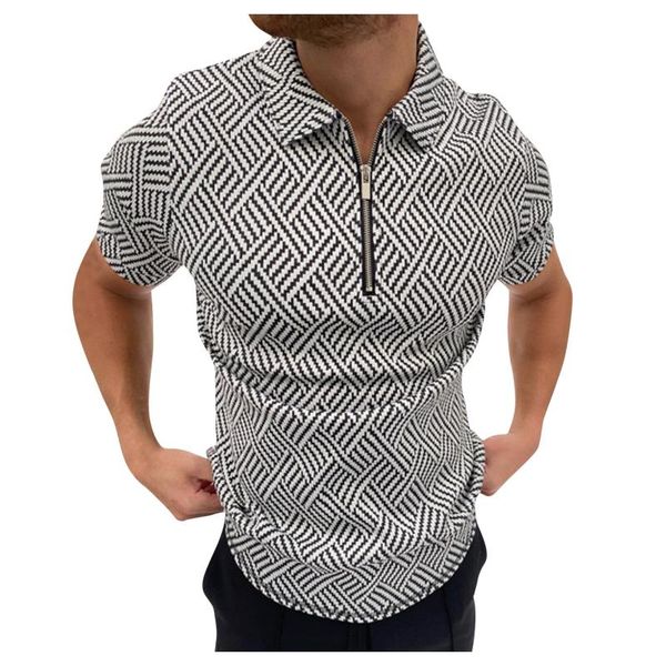 men's t-shirts summer casual zipper turn-down collar loose herringbone print polos t-shirt 2021 streetwear tshirt, White;black
men's t-shirts summer casual zipper turn-down collar loose herringbone print polos t-shirt 2021 streetwear tshirt, White;black