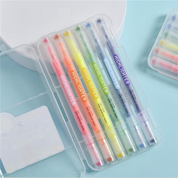 highlighters kayc 6 pcs dual head fluorescent highlighter marker set stamp textmarker pen school office supplies as gift, Black;red
highlighters kayc 6 pcs dual head fluorescent highlighter marker set stamp textmarker pen school office supplies as gift, Black;red