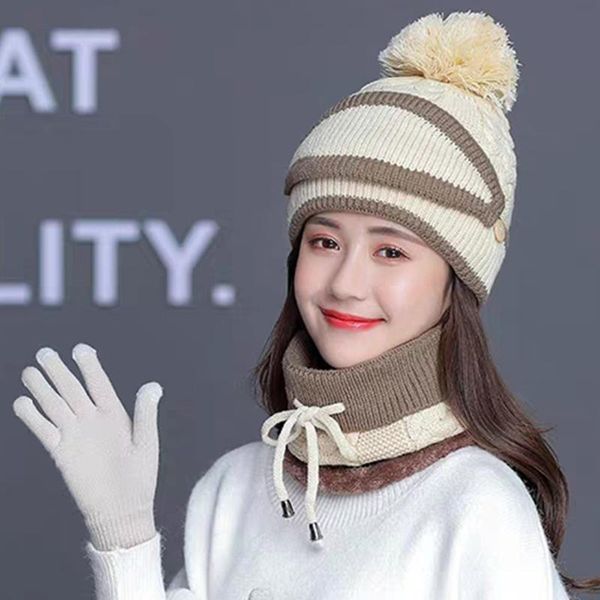 4pcs womens winter scarf set thickend knitted hat face cover gloves outdoor drop hats, Black;white
4pcs womens winter scarf set thickend knitted hat face cover gloves outdoor drop hats, Black;white