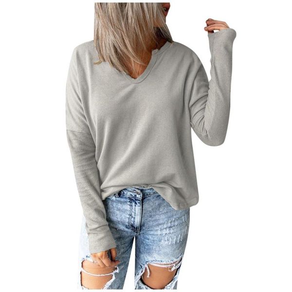 women's t-shirt fashion women autumn clothes bottoming casual solid color v-neck long sleeve ladies loose tunic cotton 2022 gift, White
women's t-shirt fashion women autumn clothes bottoming casual solid color v-neck long sleeve ladies loose tunic cotton 2022 gift, White