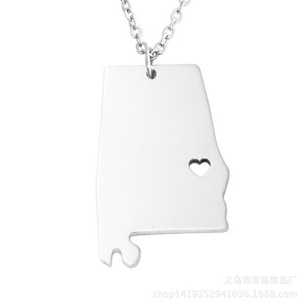 seller in europe and america, alabama stainless steel map pendant necklace necklaces, Silver
seller in europe and america, alabama stainless steel map pendant necklace necklaces, Silver
