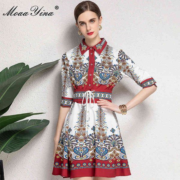fashion runway summer vintage mini dress women's turn-down collar floral print beading belt elegant party 210524, Black;gray
fashion runway summer vintage mini dress women's turn-down collar floral print beading belt elegant party 210524, Black;gray