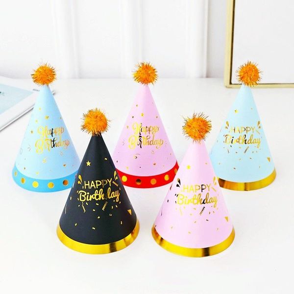party hats made of paper18cm*12cm bronzing wool ball cap,for children adults decorate birthday cap, family party, atmosphere supplies
party hats made of paper18cm*12cm bronzing wool ball cap,for children adults decorate birthday cap, family party, atmosphere supplies