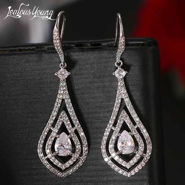 hoop & huggie white gold color luxury zircons long earrings fashion jewelry gift for women brincos, Golden;silver
hoop & huggie white gold color luxury zircons long earrings fashion jewelry gift for women brincos, Golden;silver