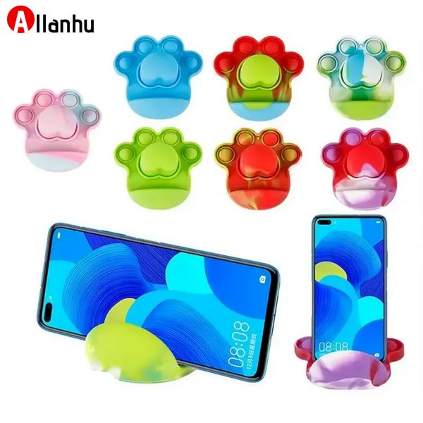new fidget toys mobile phone holder push bubble stress relief squeeze toy antistress popit soft squishy christmas gift for party favor
