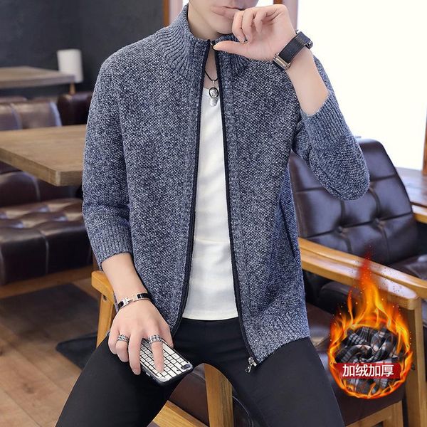 men's sweaters 2021 autumn winter sweater jacket cardigan plush trendy hooded casual thick thread top, White;black
men's sweaters 2021 autumn winter sweater jacket cardigan plush trendy hooded casual thick thread top, White;black