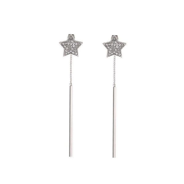 stud women's long zircon five-pointed star tassel pendant earrings temperament simple geometric fashion jewelry gifts, Golden;silver
stud women's long zircon five-pointed star tassel pendant earrings temperament simple geometric fashion jewelry gifts, Golden;silver