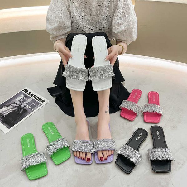 rimocy bling crystal flat slippers for women candy colors soft bottom beach slides woman outdoor casual low heel sandals female 210528, Black
rimocy bling crystal flat slippers for women candy colors soft bottom beach slides woman outdoor casual low heel sandals female 210528, Black