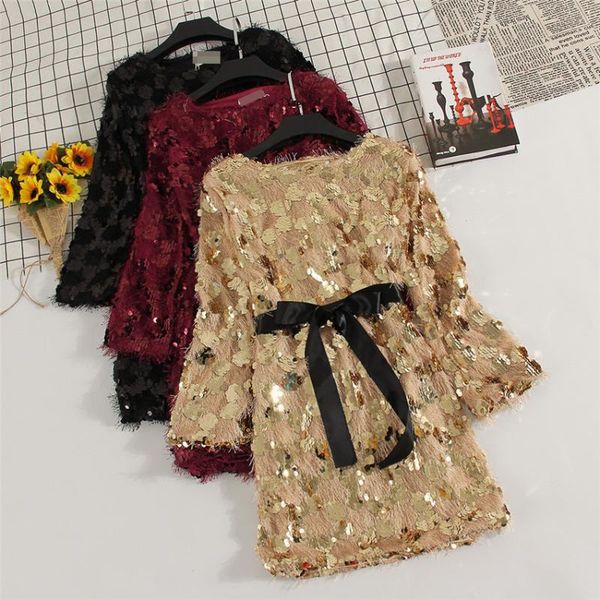 casual dresses gowyimmes 2021 spring autumn women sashes sequined dress elegant lady long sleeve bow tie dressess vestidos bottomings mini 2, Black;gray
casual dresses gowyimmes 2021 spring autumn women sashes sequined dress elegant lady long sleeve bow tie dressess vestidos bottomings mini 2, Black;gray