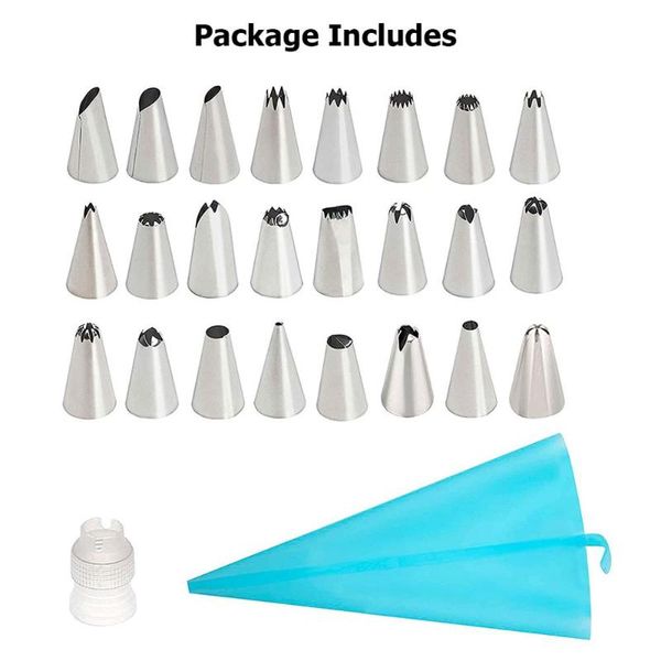 baking & pastry tools 26pcs/set reusable silicone bags diy icing piping cream bag with 24pcs pozzle tip cup cake decorating
baking & pastry tools 26pcs/set reusable silicone bags diy icing piping cream bag with 24pcs pozzle tip cup cake decorating